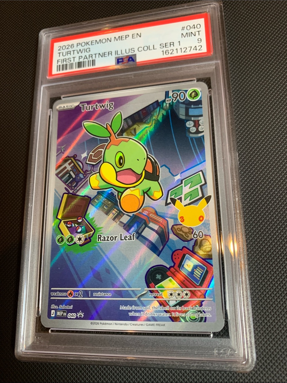 The Pokemon Company Turtwig 040 Me: Mega Evolution Promo Holo EN PSA 9
